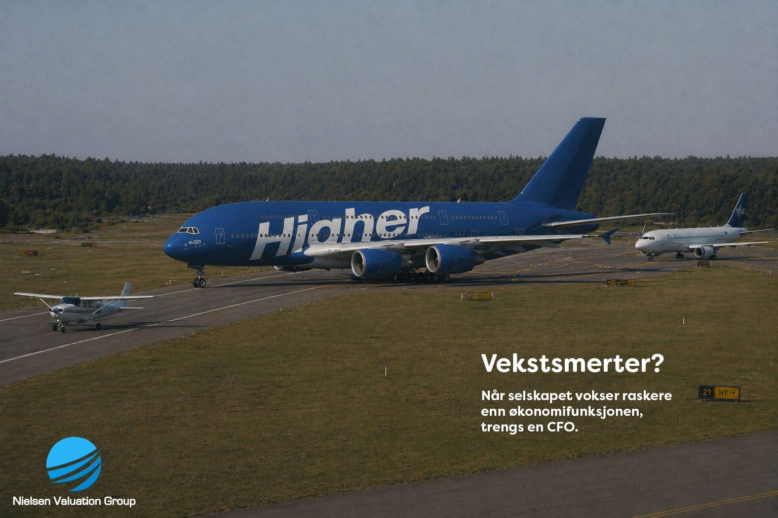 Illustrasjon som viser at det kan være på tide å engasjere en CFO når selskapet har vokst raskere enn økonomifunksjonen.