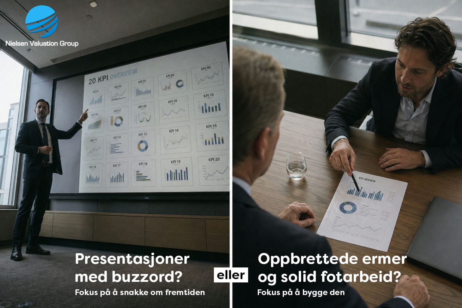 CFO som viser 20 KPI-er versus en som holder seg til 3 viktige KPI-er